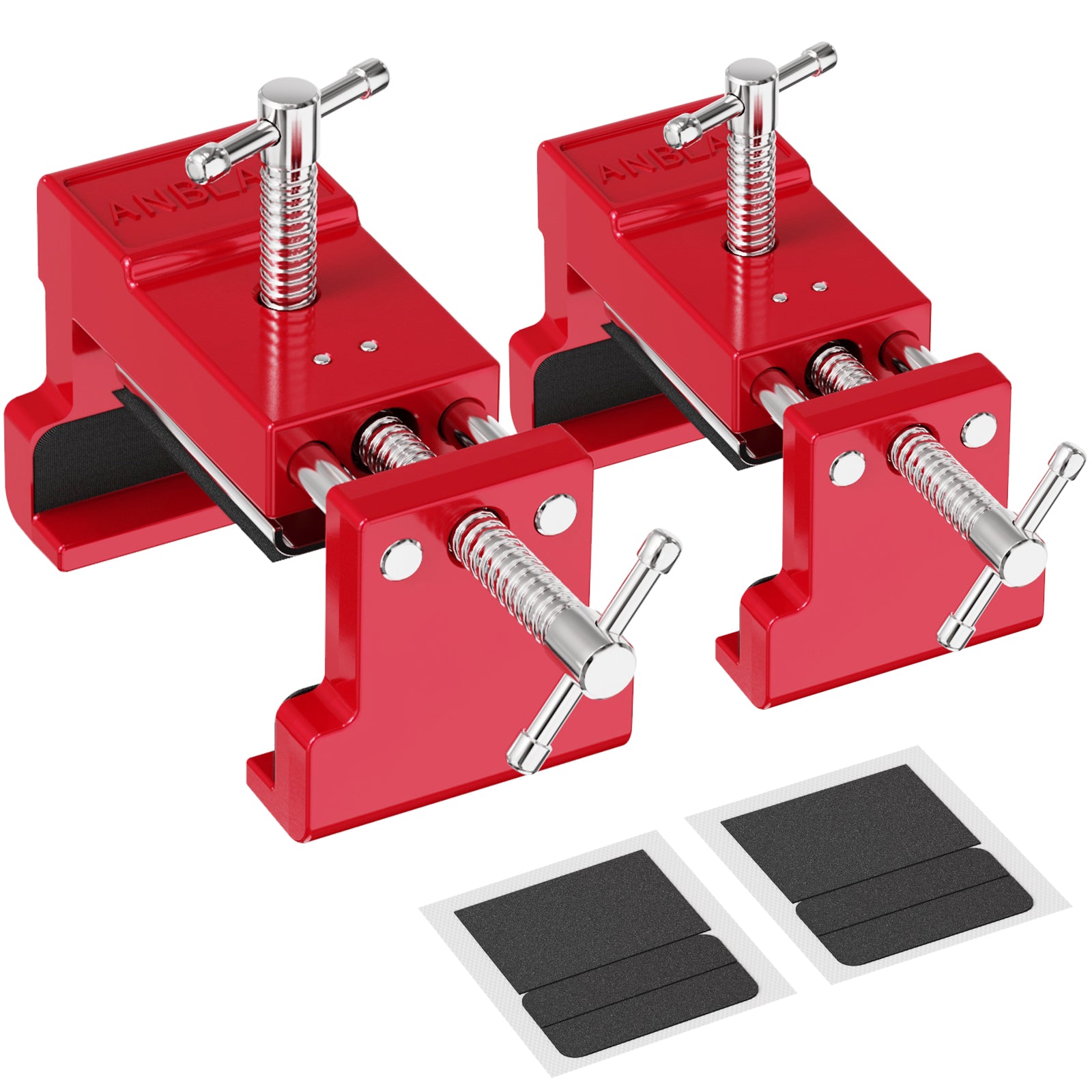 Cabinet Clamps, Cabinet Installation Clamps Cabinetry Clamps Cabinet Face Frame Clamps Cabinet Tools with Two Side Screws and Alignment Plate, 2 Pack, Red