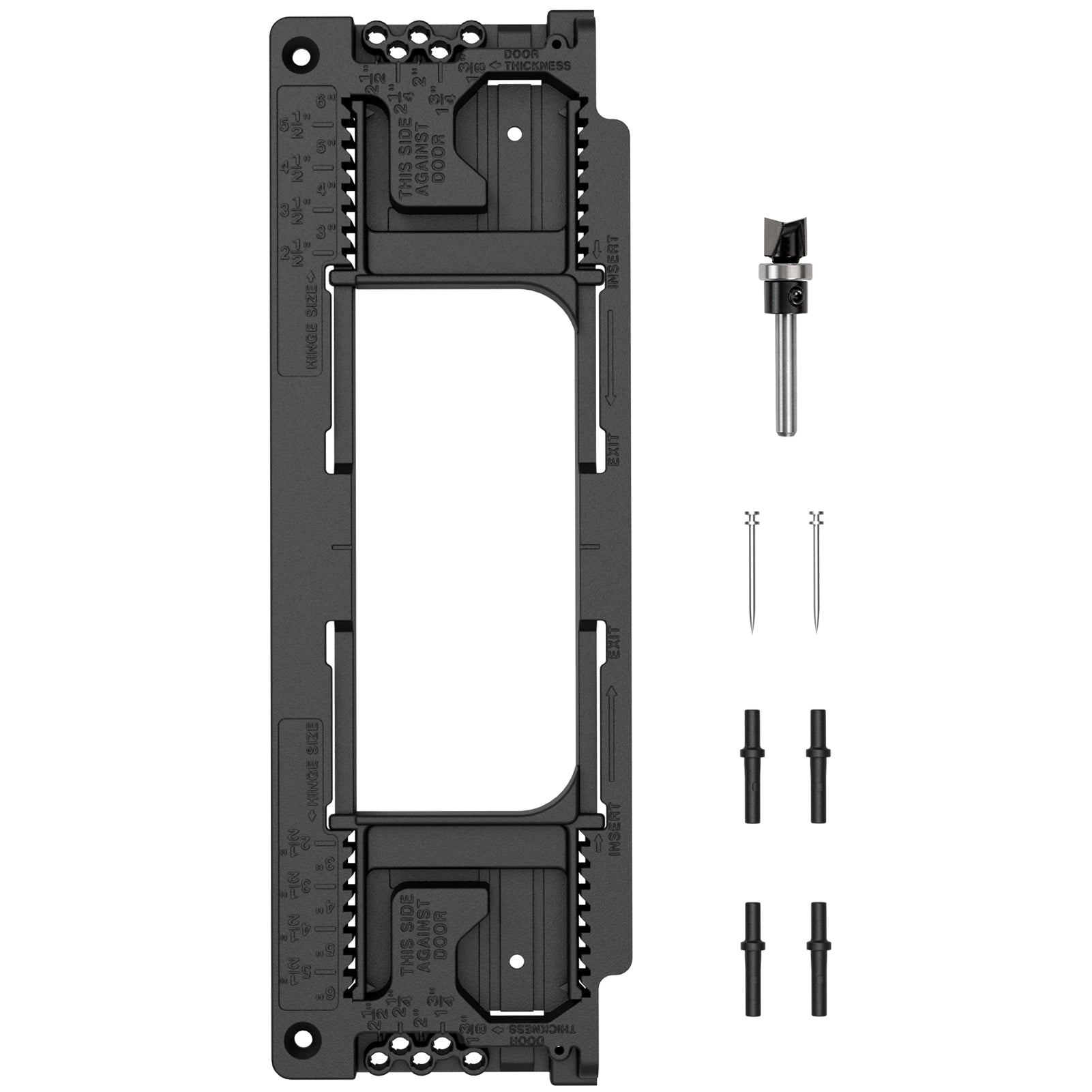 Door Hinge Jig, Door Hinge Mortiser Hinge Installation Kit, Door Hinge Jig for Door and Door Frame/Jamb, Fits for 8 Hinge Sizes from 2-1/2" to 6" and 5 Door Thickness from 1-3/8" to 2-1/2".