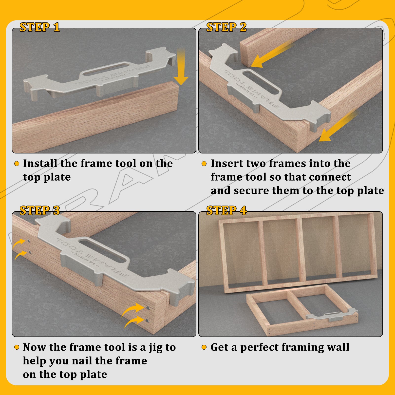 Framing Tools,16 Inch On-Center Stud Layout Tool,100% Cast Aluminum Framing Spacing Tool,Premium Wall Stud Framing Tool,Precision Measurement Jig Tool For Framing Wall