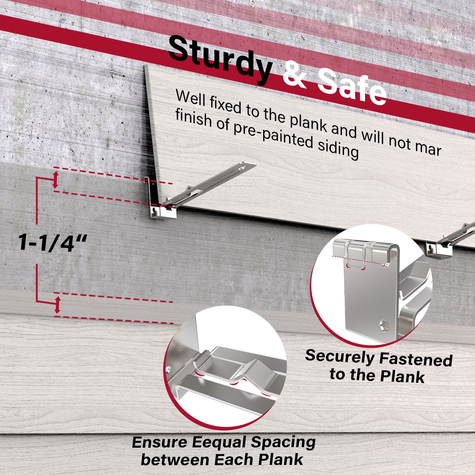 Siding Installation Tools, 2 Pack of Fiber Cement Siding 1-1/4-Inch Overlap Siding Tool Kit, Heavy Duty Steel Siding Tools for 5/16-Inch Thickness Fiber Cement Siding