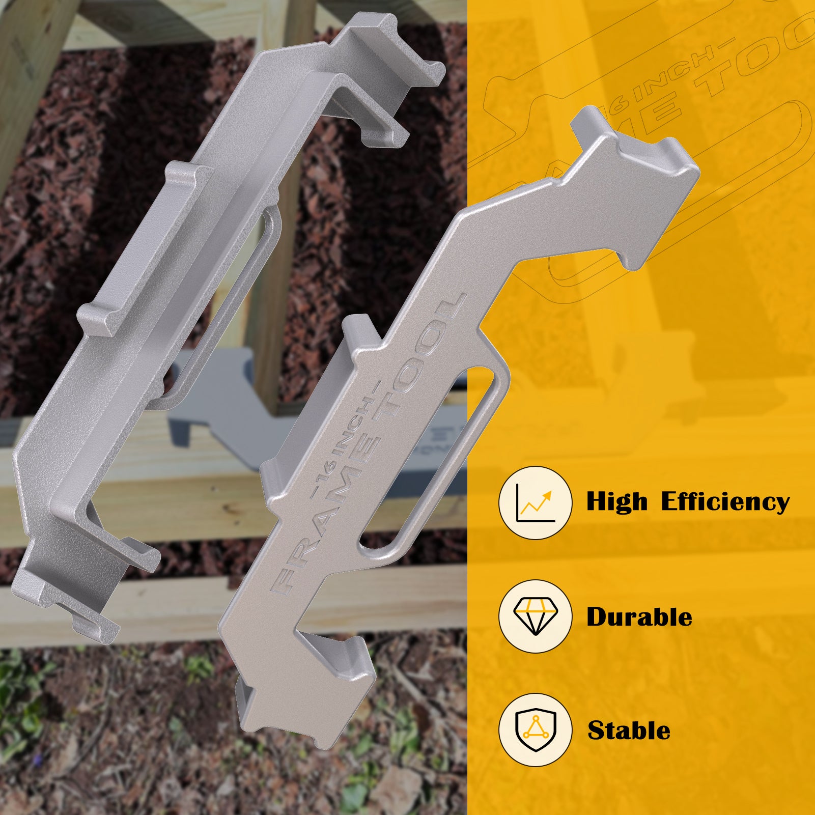 Framing Tools,16 Inch On-Center Stud Layout Tool,100% Cast Aluminum Framing Spacing Tool,Premium Wall Stud Framing Tool,Precision Measurement Jig Tool For Framing Wall