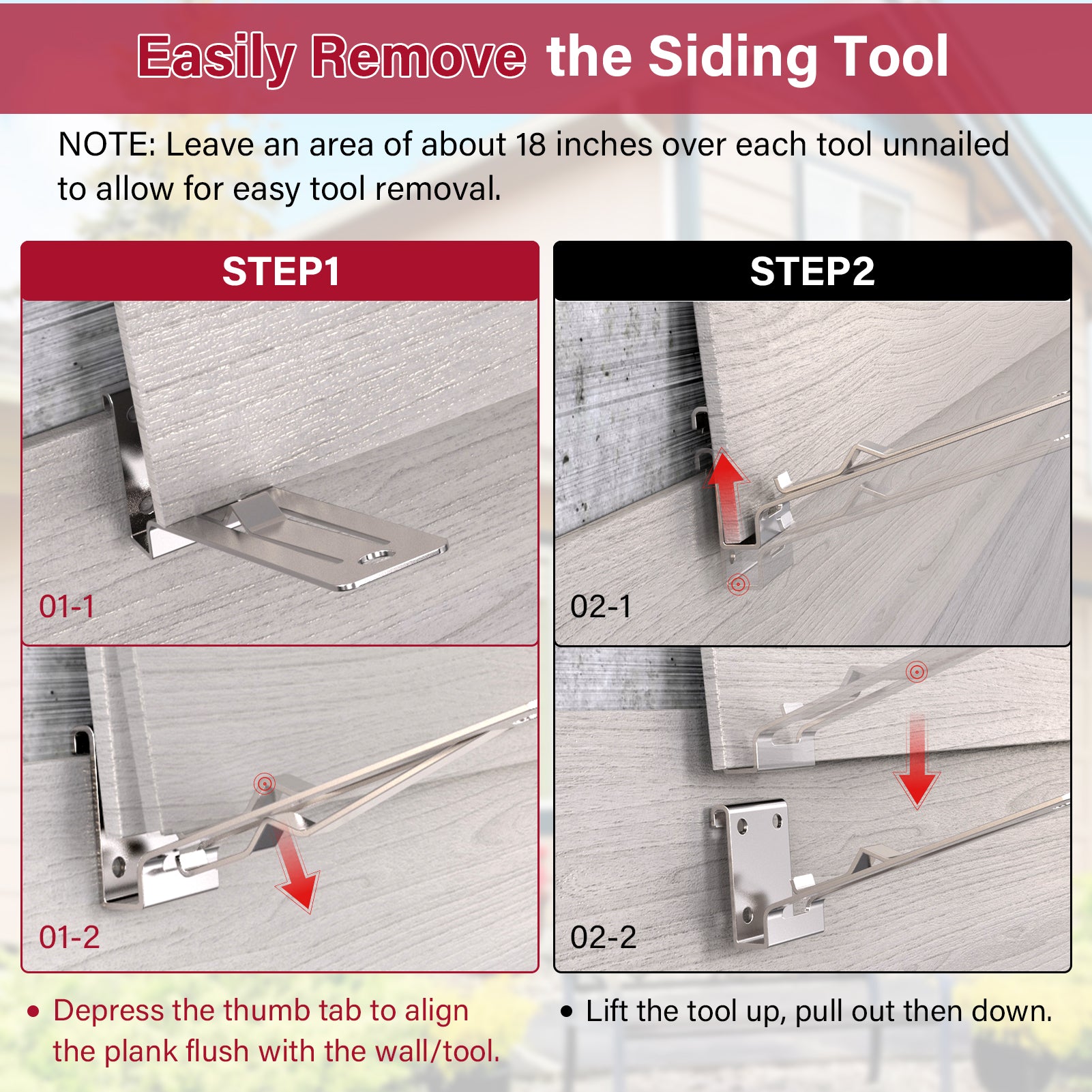 Siding Installation Tools, 2 Pack of Fiber Cement Siding 1-1/4-Inch Overlap Siding Tool Kit, Heavy Duty Steel Siding Tools for 5/16-Inch Thickness Fiber Cement Siding