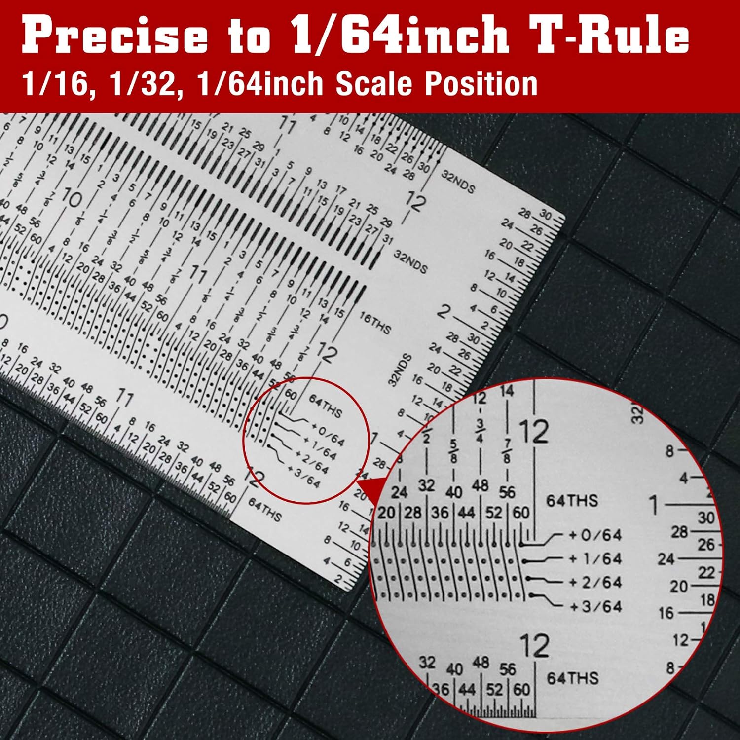 T-Rule,Precision Marking T-Rule,Precision Woodworking Tools T-Square,Stainless Steel Positioning Scribing Gauge, Carpenter Mark T-Rule (12inch)