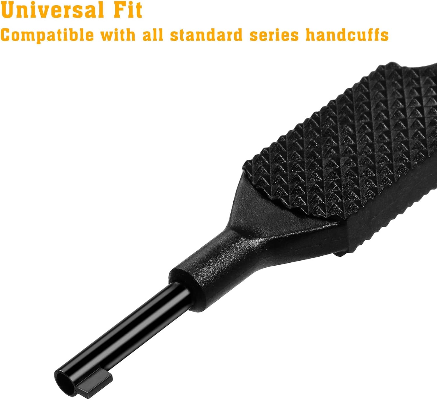 Flat Knurled Swivel Key, 4 Inches Long with Detachable Keyring, Black