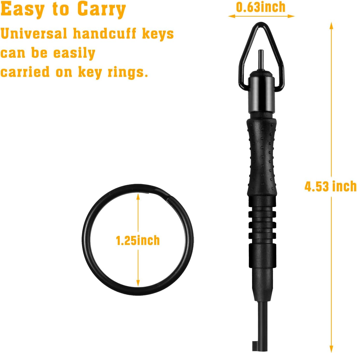 Round Swivel Key, Universal Cuff Key with Detachable Keyring Fits for All Standard Series of Hand Cuffs - 0