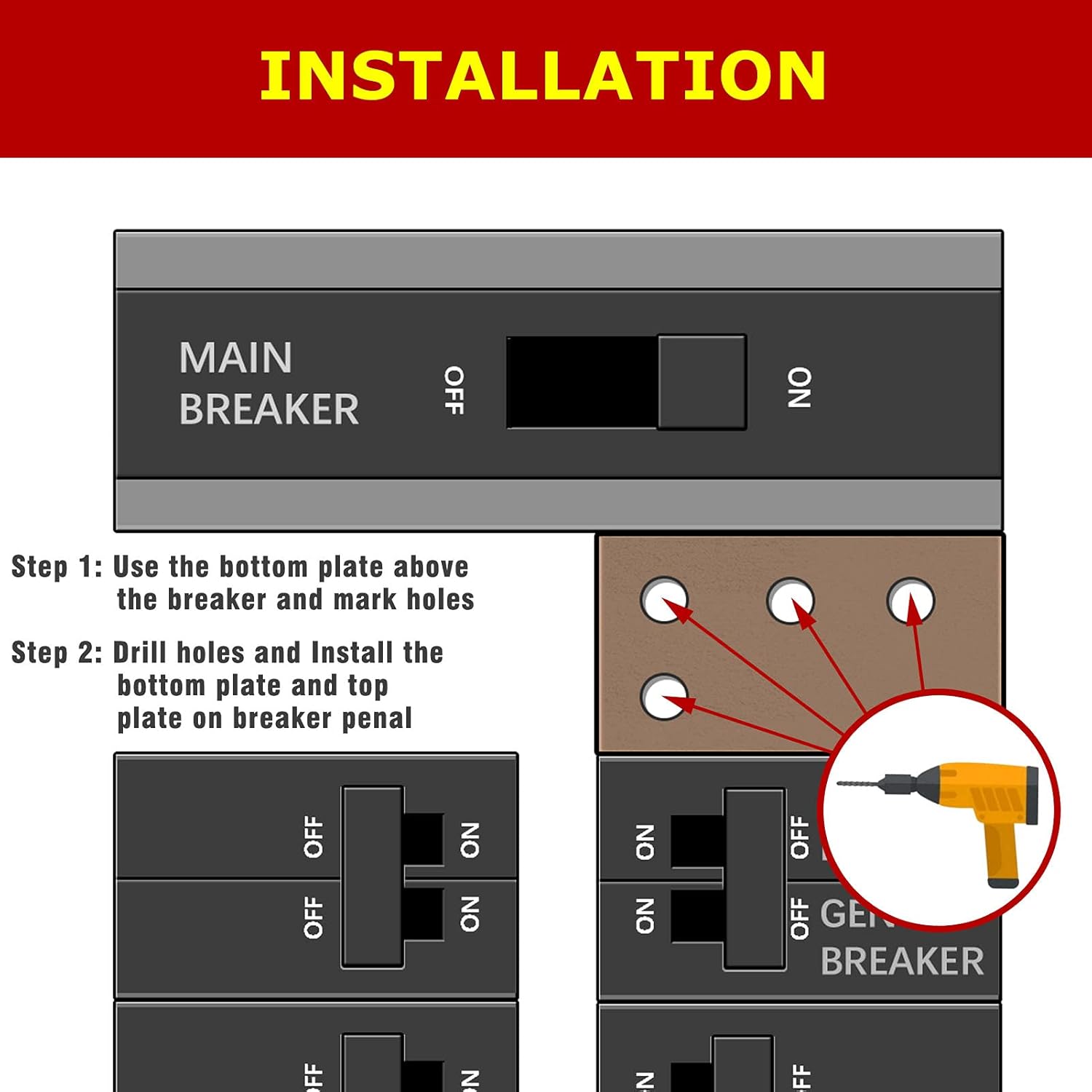 Generator Interlock Kit Compatible with Square D QO HOM 150 or 200 amp panels. 1 3/8 Inch Spacing between main and branch breaker, update versioner, Professional and Interlock Kit, new version - 0