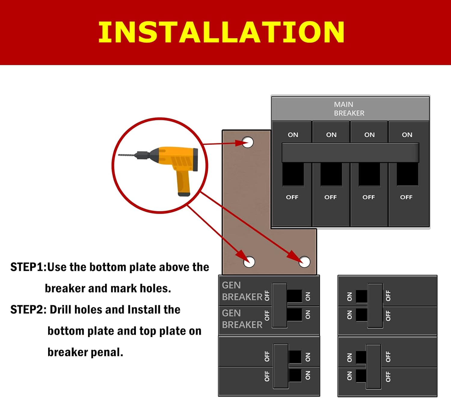 Generator Interlock Kit Compatible with ITE, Gould, Murray, Siemens, and Thomas and Betts, 150 or 200 amp panels, 1 1/4 Inch Spacing between main and generator breaker - 0