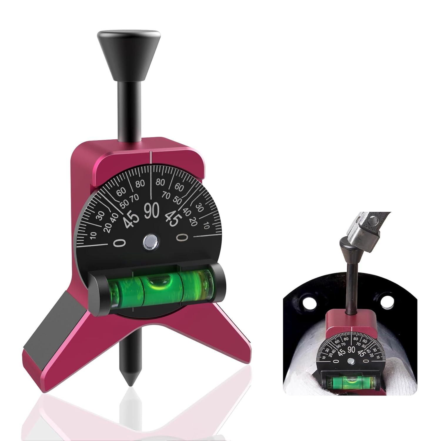 Pipe Center Finder, Pipefitter Tools w/Magnetic Centering Head, Pipe Fitting Tools Center Finder to Measure Pipe Diameter from 1-1/2" to 6" Diameter, 2.75" Y-Shape w/Adjustable Dial Bubble Protractor