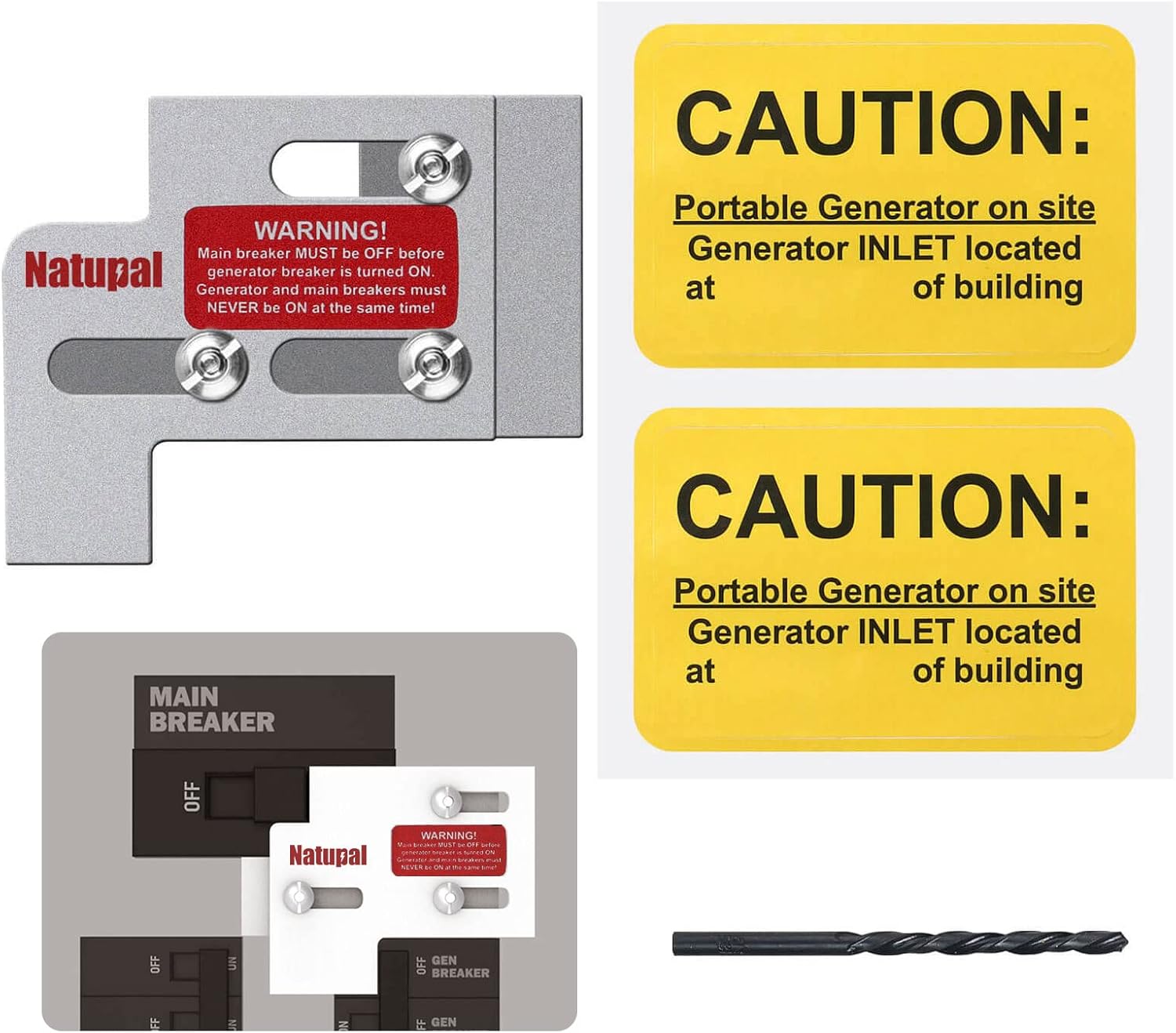 Generator Interlock Kit Compatible with Square D QO & Homeline Indoor or Outdoor 100 or 125 amp Panels, 3/4 Inch Spacing between main and branch breaker. Professional Interlock kit