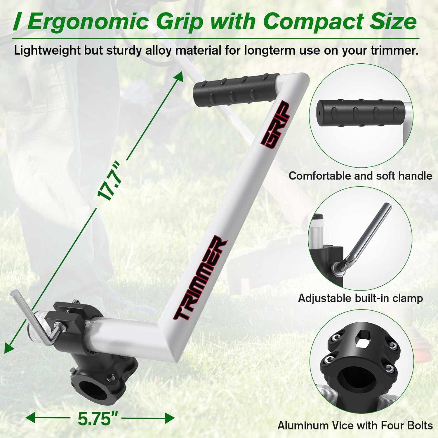 Weedeater Handle, WeedEater Handle Extension for Trimming,String Trimmer Handle, Lawn Trimmer Handle Grip, Ergonomic Trimmer Handle Grip, Lawn Care and Landscaping - 0