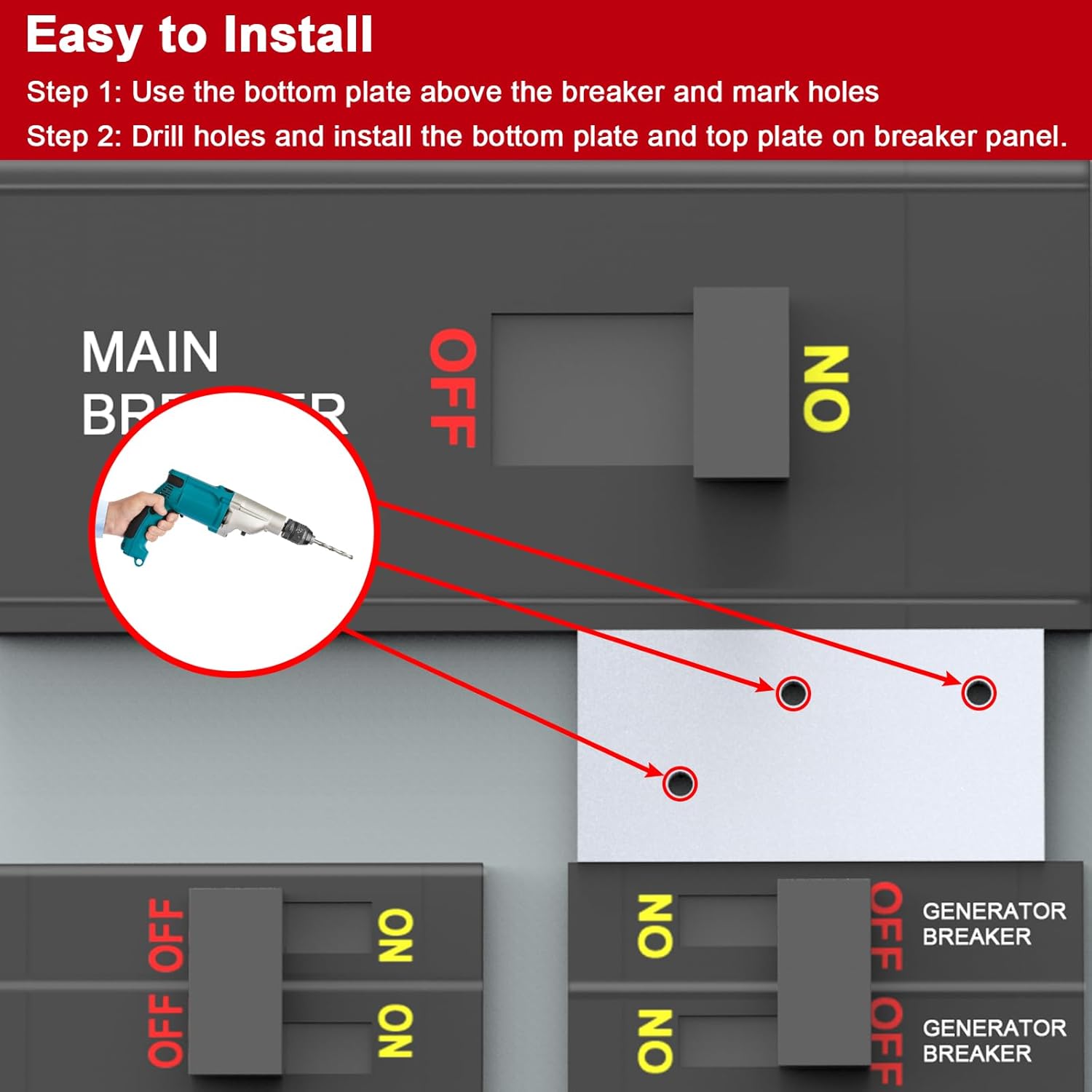 Generator Interlock Kit Compatible with Square D QO or Homeline 150 or 200 amp panels. 1 3/8 inches Spacing between main and generator breaker, Professional and Interlock Kit (SD200A)