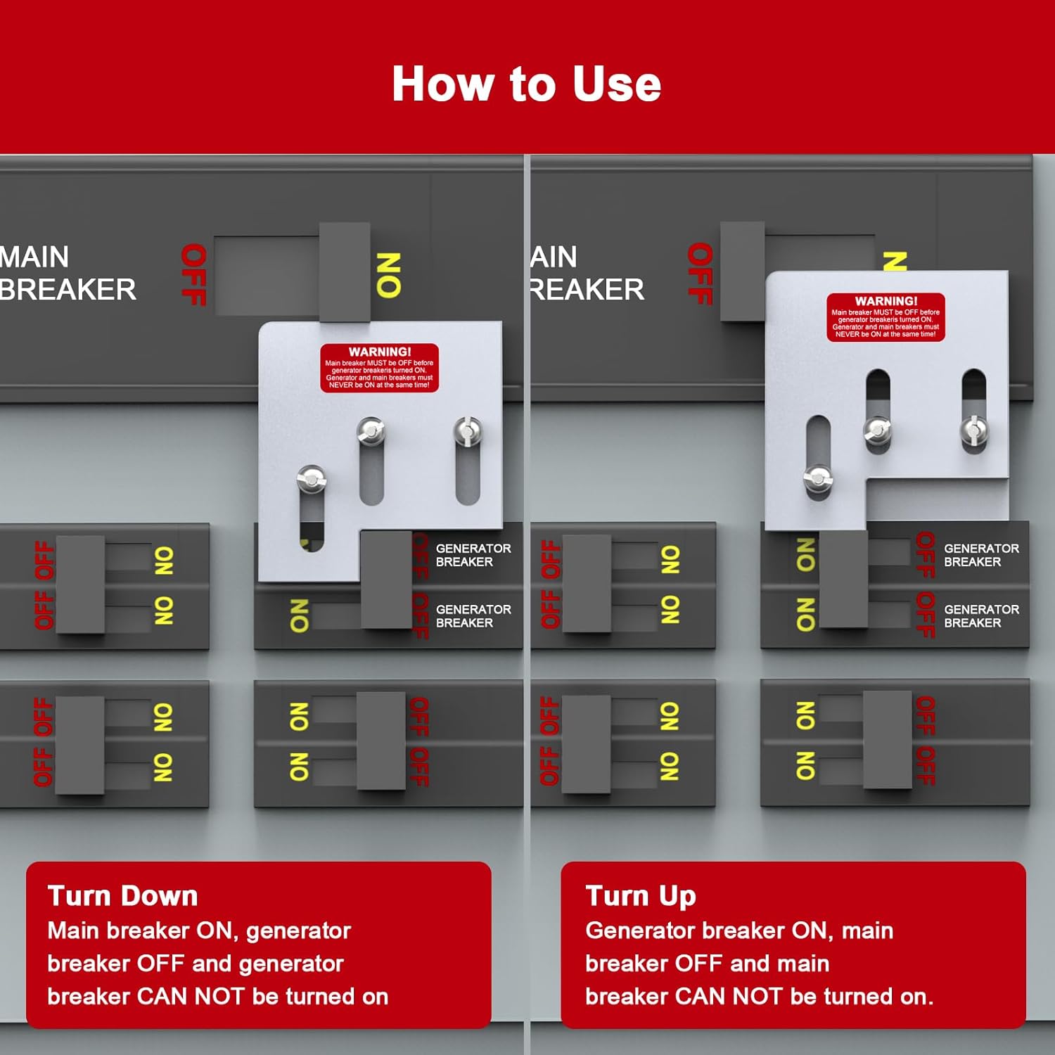 Generator Interlock Kit Compatible with Square D QO or Homeline 150 or 200 amp panels. 1 3/8 inches Spacing between main and generator breaker, Professional and Interlock Kit (SD200A)