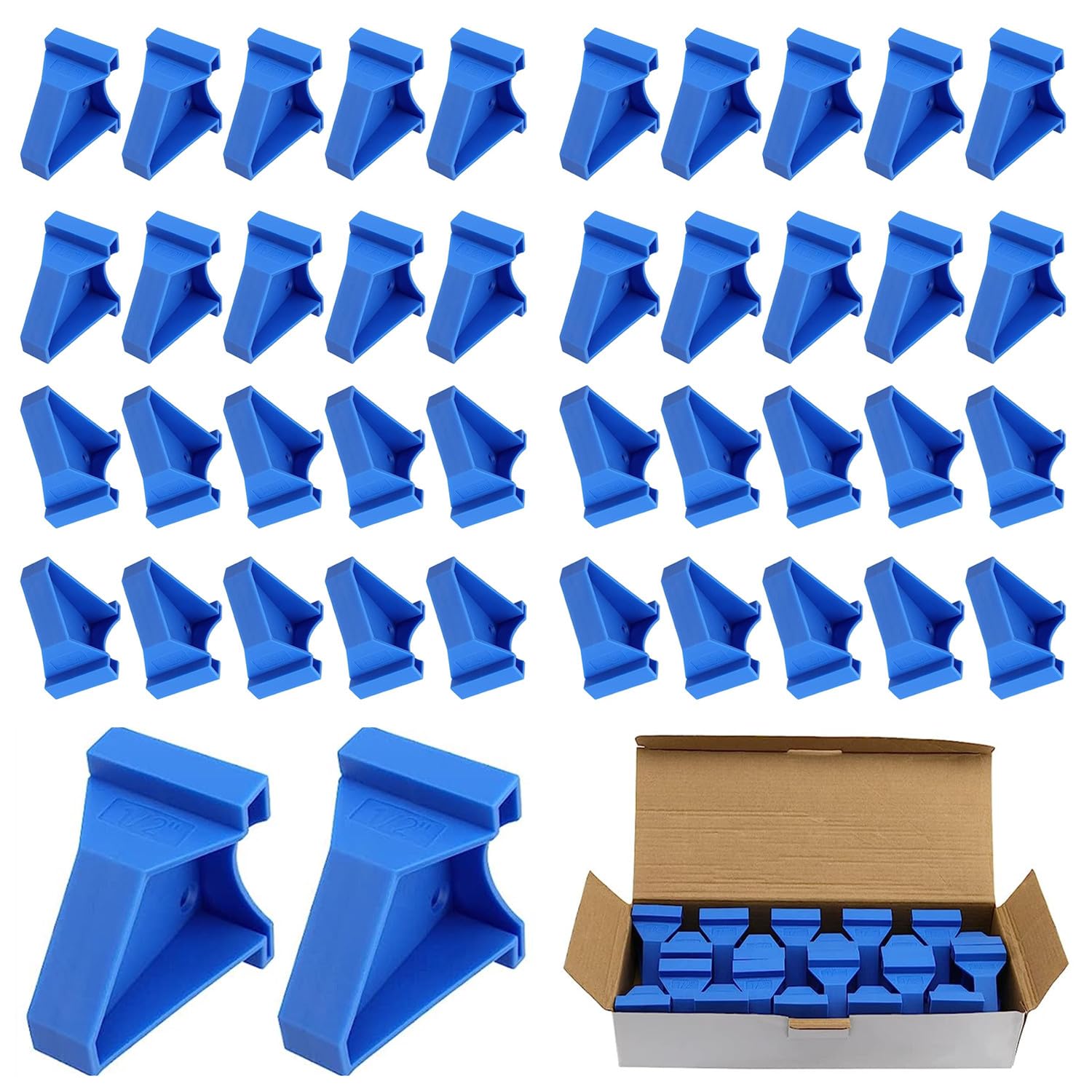 Flooring Spacers Blue, Waterproof Clearance Hardwood Flooring 40PCS 1/2 inch & 1/4 inch Laminate Flooring Accessories for Laminate, Vinyl Plank, Tiles, Hardwood, Floating Flooring, etc