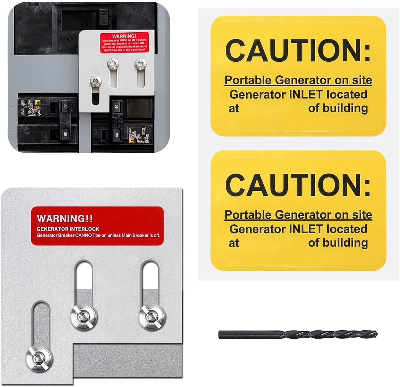 Generator Interlock Kit Compatible with Square D QO or Homeline 150 or 200 amp panels. 1 3/8 inches Spacing between main and generator breaker, Professional and Interlock Kit (SD200A)