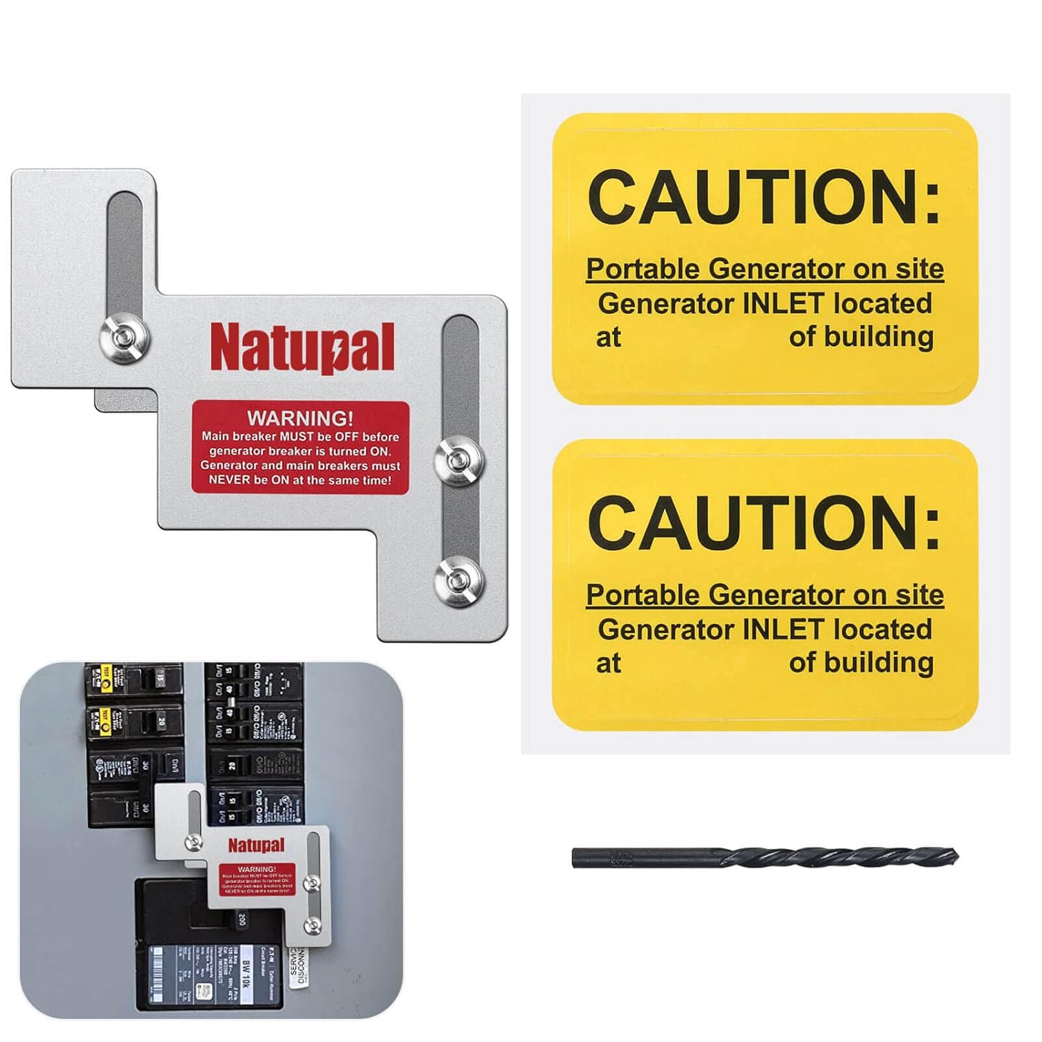 Generator Interlock Kit Compatible with Eaton Cutler Hammer Challenger BR-200 150 and 200 AMP Panel,1 1/4 to 1 1/2 Inch Spacing Between Main and Branch Breaker