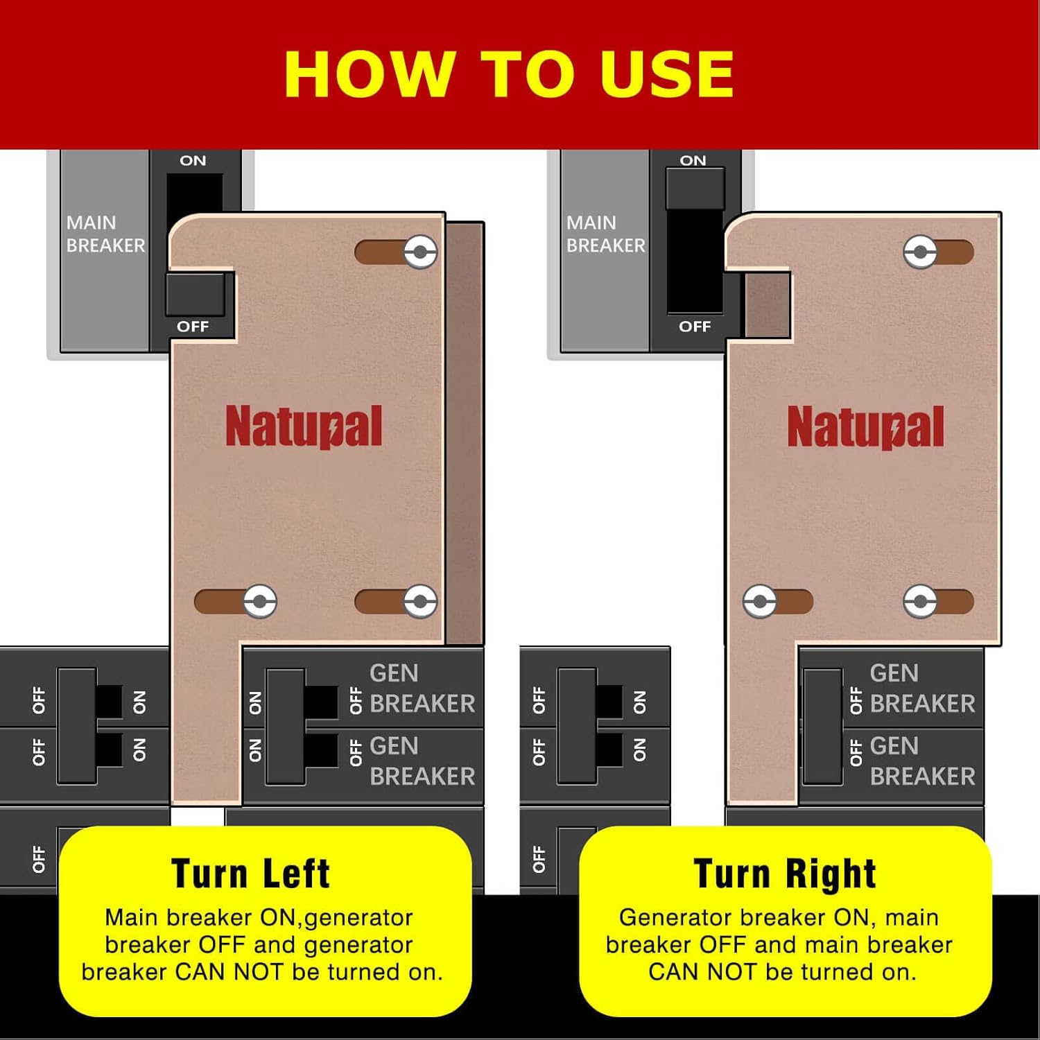 Generator Interlock Kit Compatible with Square D Vertical Main 150 or 200 amp Breaker,3 1/4 to 4 Inch Spacing Between Main and Branch Breaker