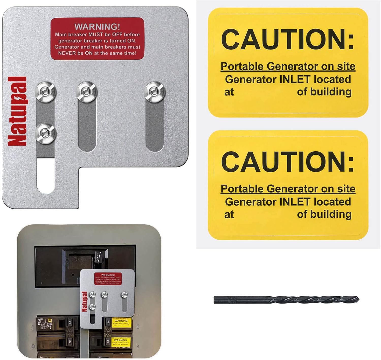 Generator Interlock Kit Compatible with Square D QO HOM 150 or 200 amp panels. 1 3/8 Inch Spacing between main and branch breaker, update versioner, Professional and Interlock Kit, new version