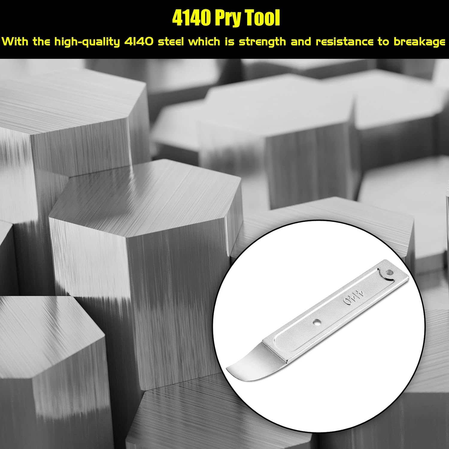 4140 Pry Tool, Pry Bar Trim Removal Tool Pry Tool, Pocket Mini Pry Bar, Door Panel Removal Tool, Removing Auto Trim Interior and Exterior Parts for Planes