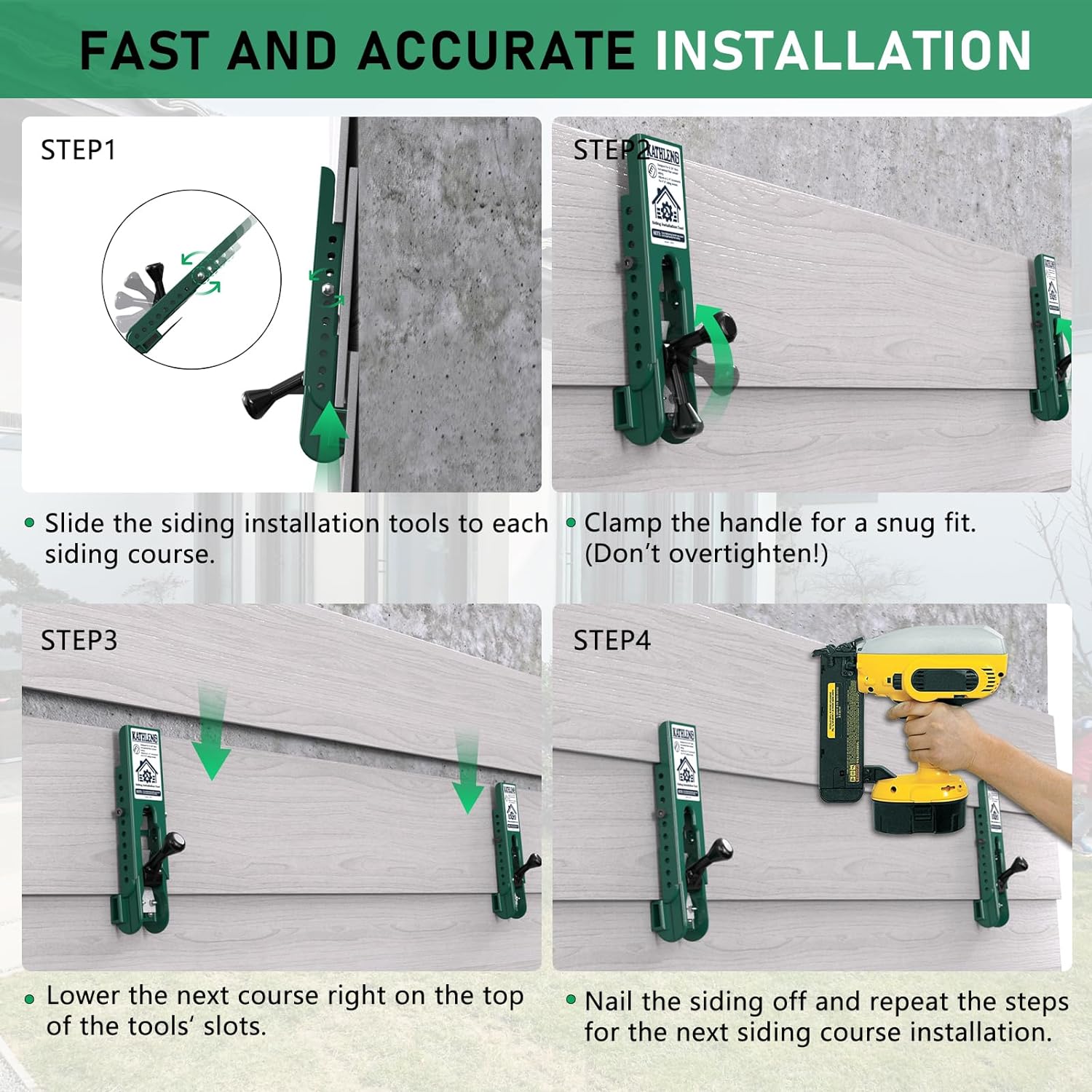 Siding Installation Tools, Siding Mounting Kit for Use with 3/8-Inch Wood Siding/LP Siding, Siding Tools Lap Siding Gauge with Adjustable Reveals, Siding Tools with Polycarbonate Body, 2 Pack