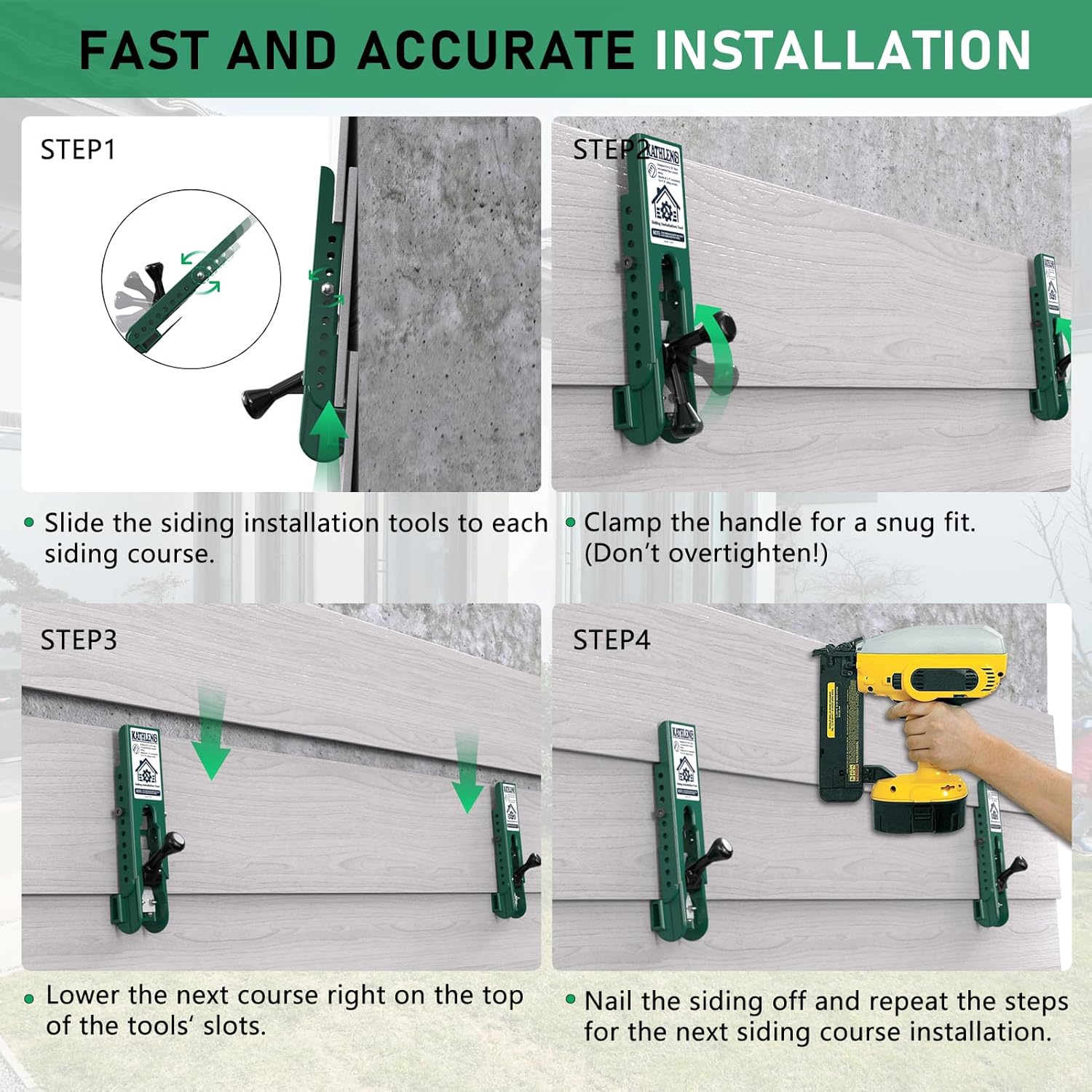 Siding Installation Tools, Siding Mounting Kit for Use with 5/16-Inch Fiber Cement Siding, Siding Tools Lap Siding Gauge with Adjustable Reveals, Siding Tools with Polycarbonate Body, 2 Pack