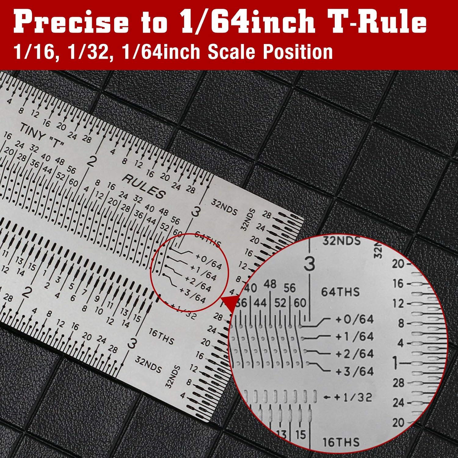 T-Rule,Precision Marking T-Rule,Precision Woodworking Tools T-Square,Stainless Steel Positioning Scribing Gauge, Carpenter Mark T-Rule (3inch)