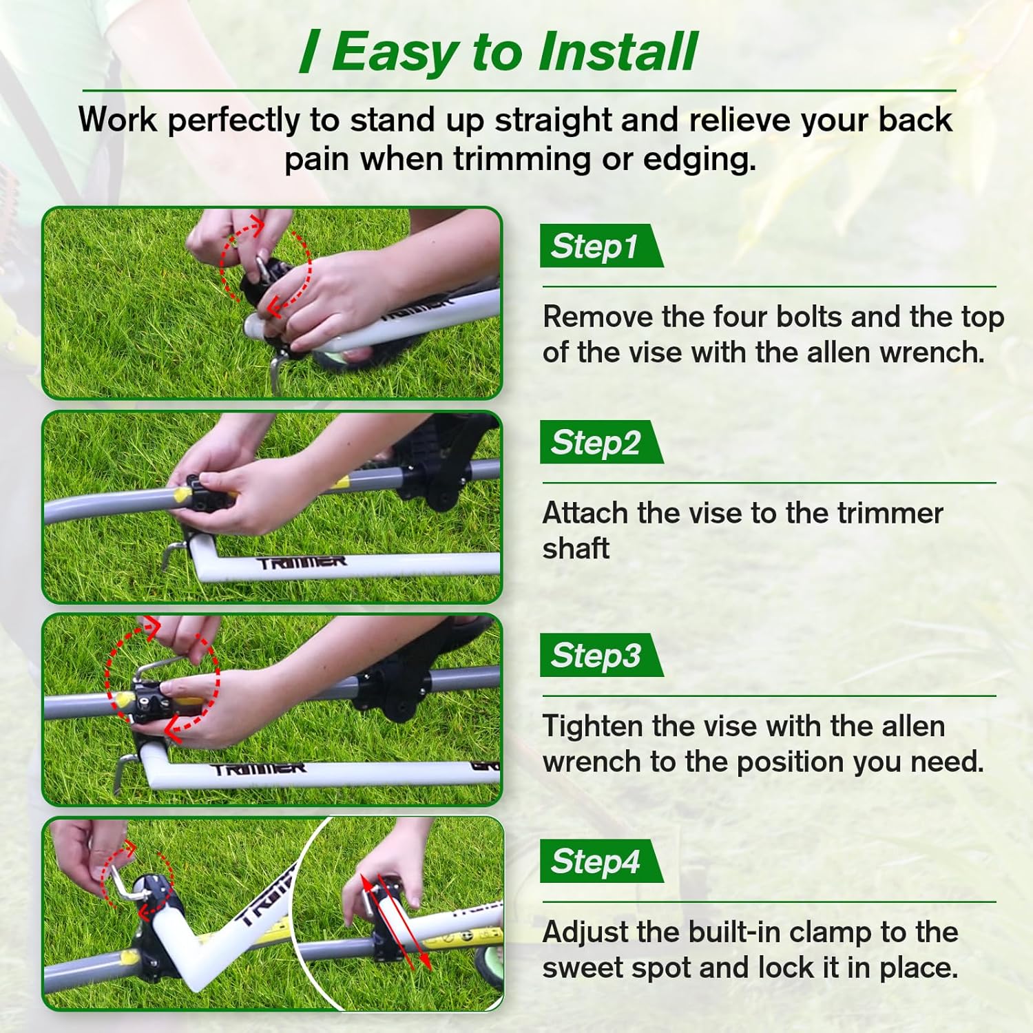 Weedeater Handle, WeedEater Handle Extension for Trimming,String Trimmer Handle, Lawn Trimmer Handle Grip, Ergonomic Trimmer Handle Grip, Lawn Care and Landscaping