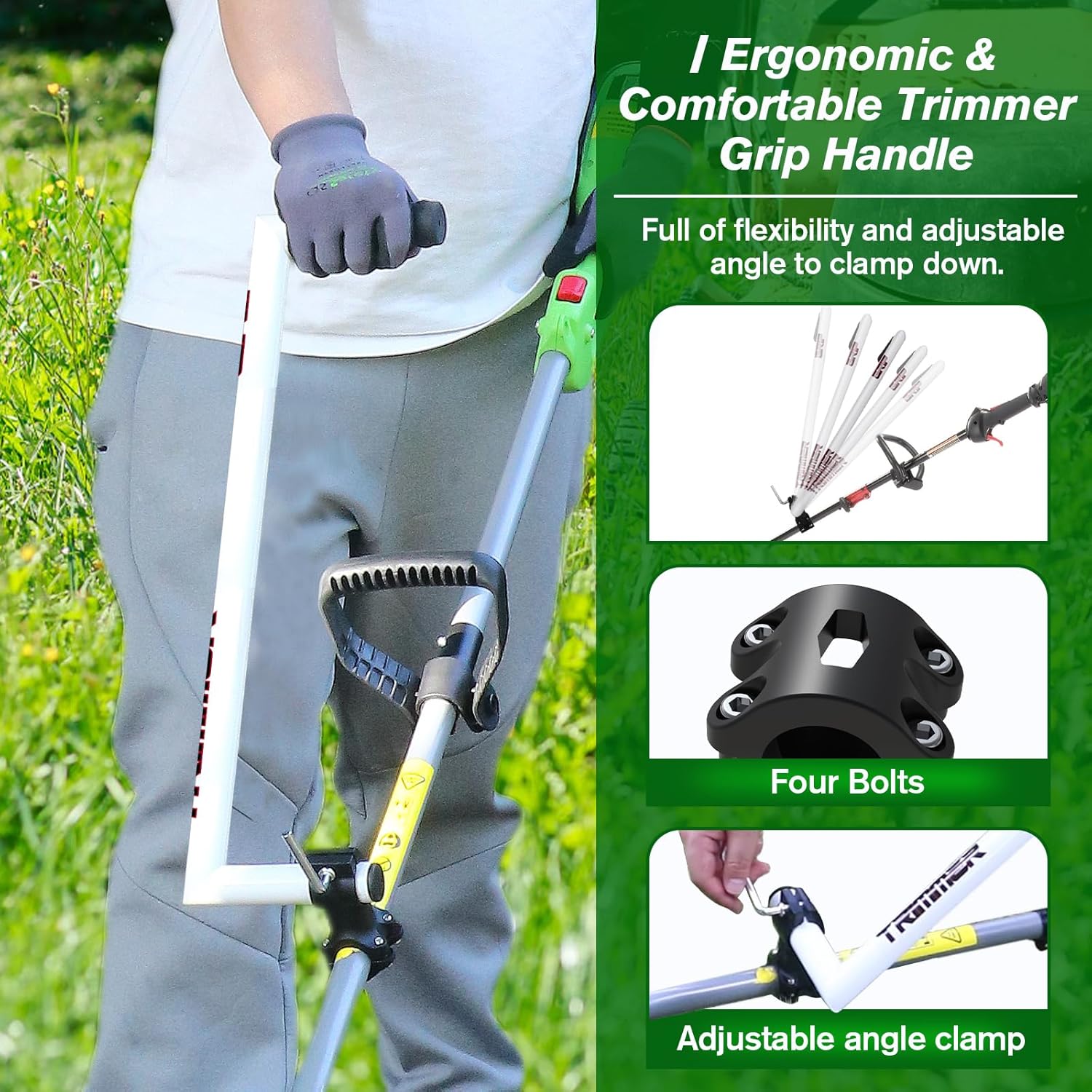 Weedeater Handle, WeedEater Handle Extension for Trimming,String Trimmer Handle, Lawn Trimmer Handle Grip, Ergonomic Trimmer Handle Grip, Lawn Care and Landscaping